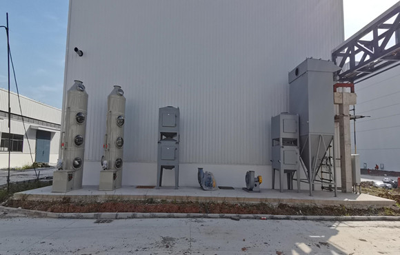 安慶中拓新材料科技有限公司水性車(chē)間有機(jī)廢氣+粉塵處理項(xiàng)目進(jìn)場(chǎng)安裝